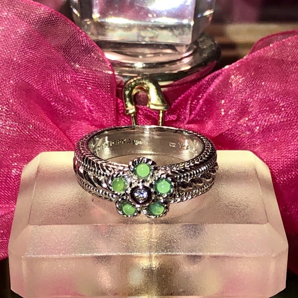 JUDITH RIPKA JADE OR OPAL FLOWER➕DMQ CENTER RING - Picture 11 of 14